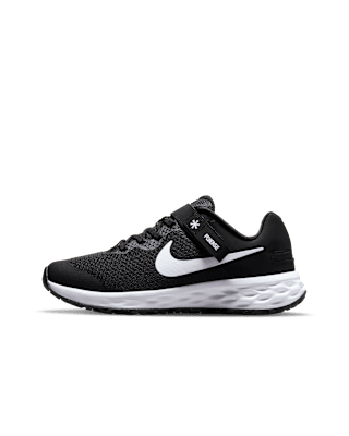 Nike Kids Black White Revolution 6 Flyease Trainers